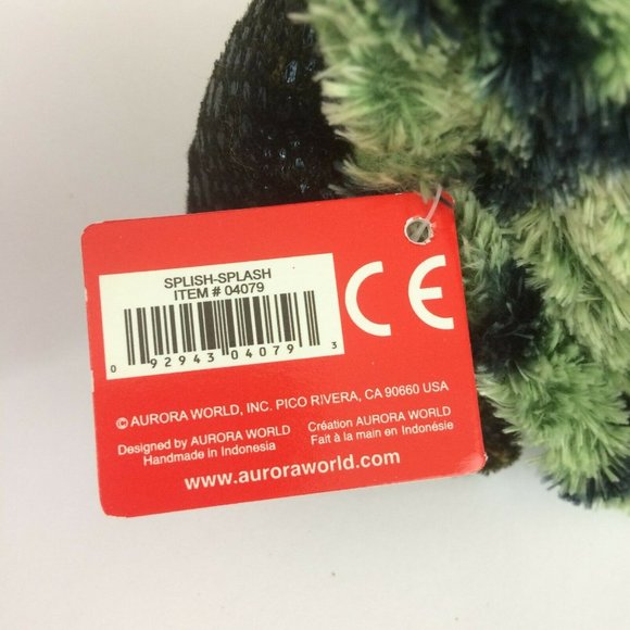 Aurora Splish Splash Green Sea Turtle Plush Mini Flopsie Stuffed Animal Toy 7" - Picture 11 of 12